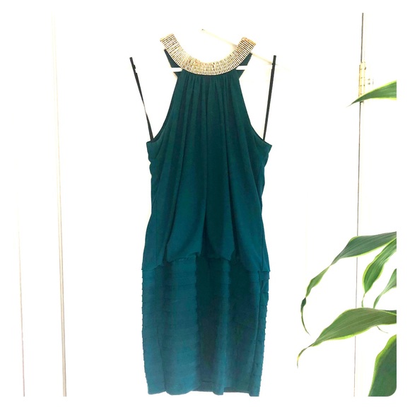 xscape emerald green dress